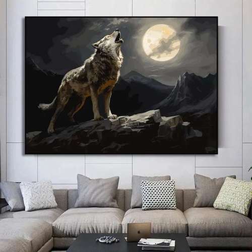 Wolf Howl Moon Wall Art