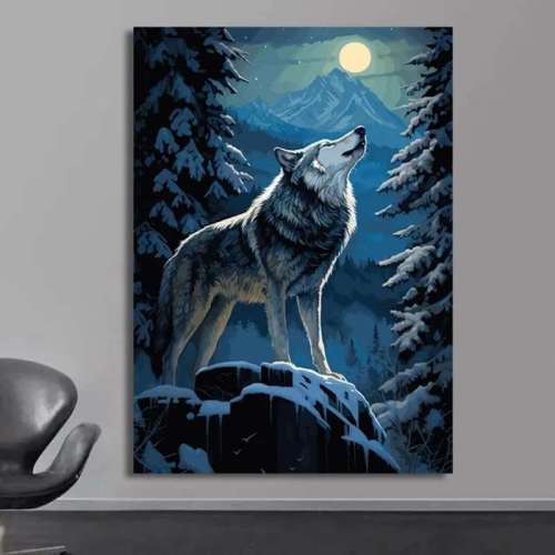 Moon Wolf Wall Art