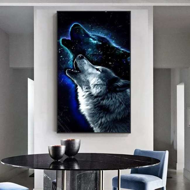 Howling Wolf Print Wall Art