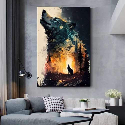 Wolf In The Forest Wall Art