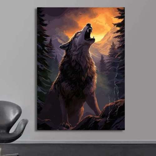 Angry Wolf Wall Art