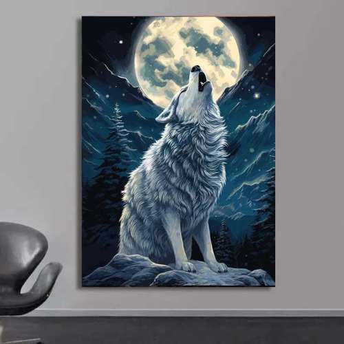 White Wolf Howl Wall Art
