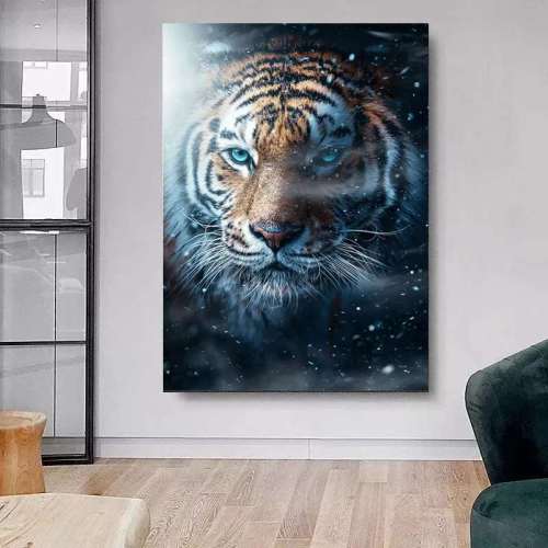 Tiger Face Print Wall Art