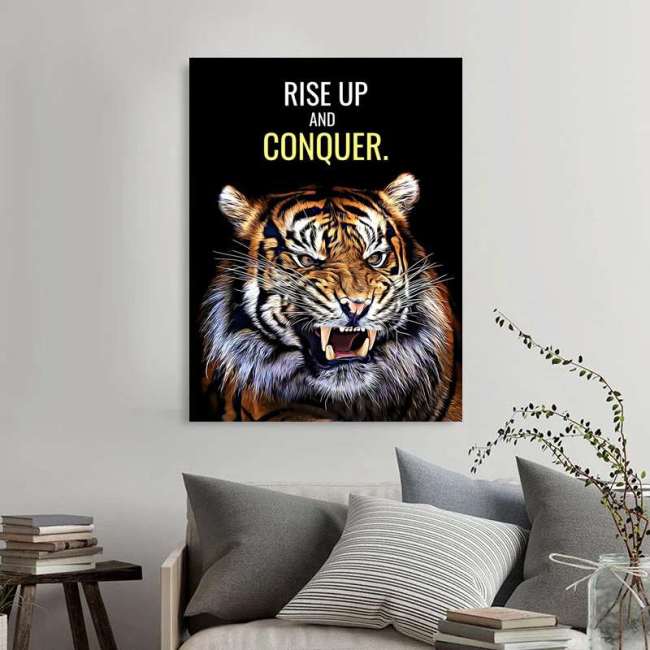 Slogan Tiger Print Wall Art