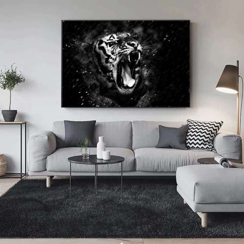 Black Roar Tiger Wall Art
