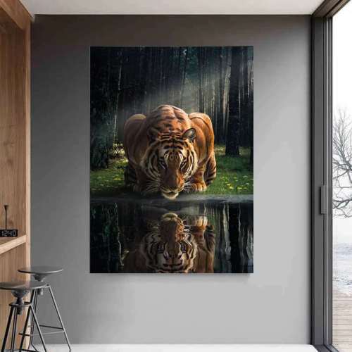 Scary Tiger Print Wall Art