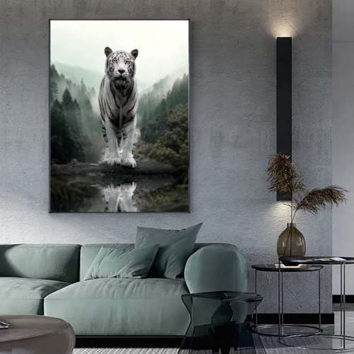 Forest White Tiger Wall Art