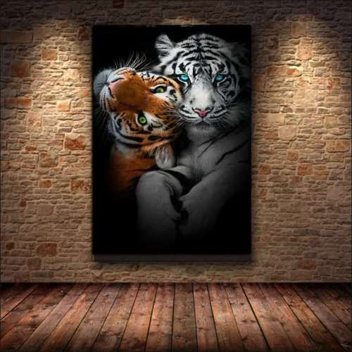 Tiger Couples Canvas Wall Art