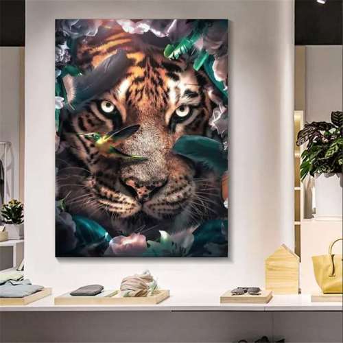 Tiger Face Print Wall Art