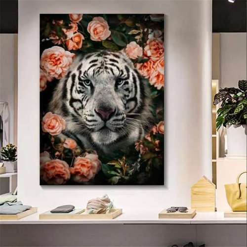 Rose Tiger Print Wall Art
