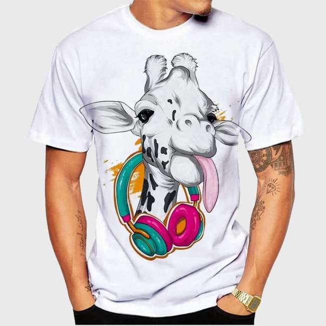 White Cartoon Giraffe T-Shirt