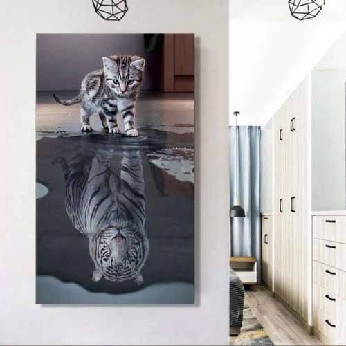 Cat Tiger Print Wall Art