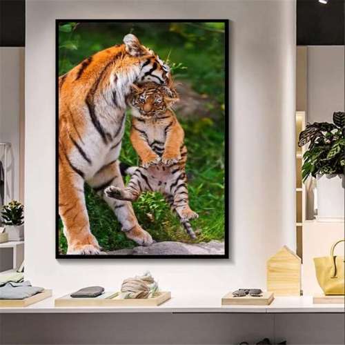 Tiger Mom Cub Wall Decor Art
