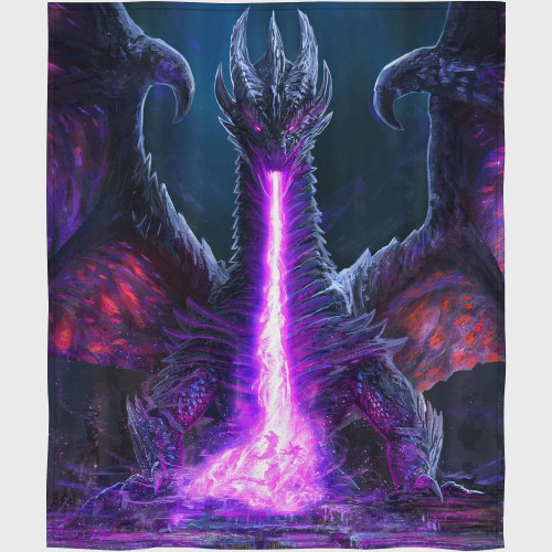 Purple Fire Dragon Blanket