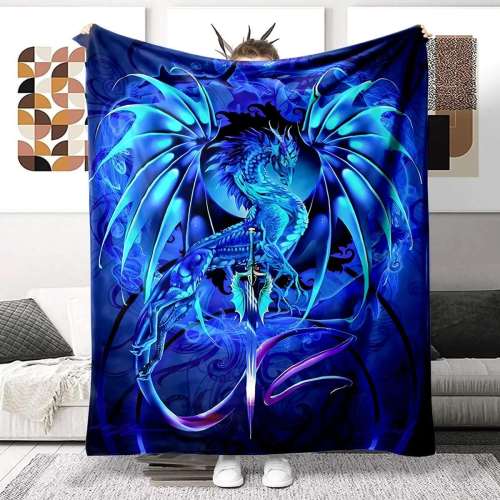 Blue Dragon Sword Blanket