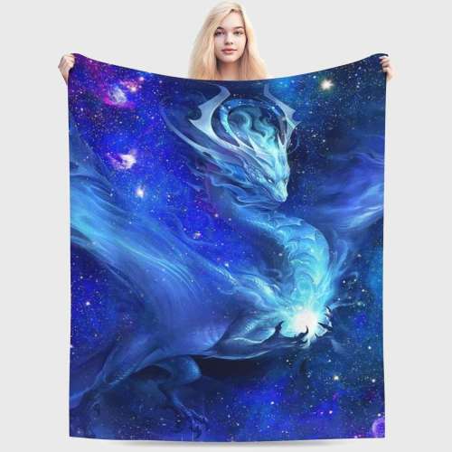 Blue Dragon Galaxy Blanket