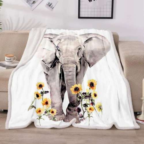 Elephant Flower Blanket