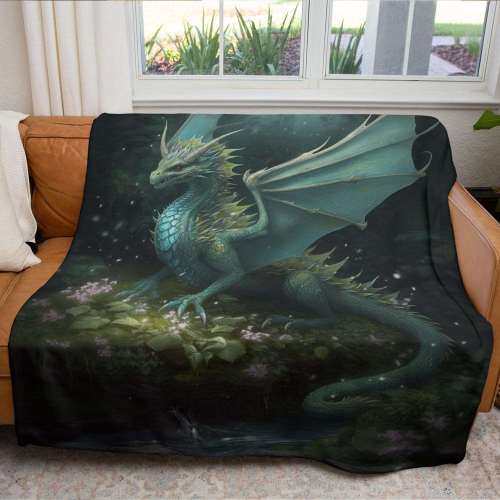 Fleece Dragon Print Blanket