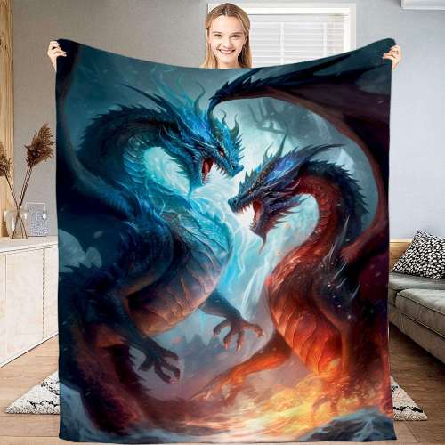 Fire Ice Dragon Blanket