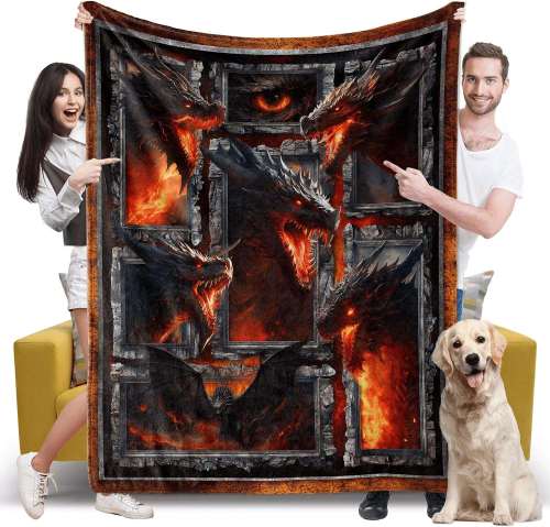 Magical Fire Dragon Blanket