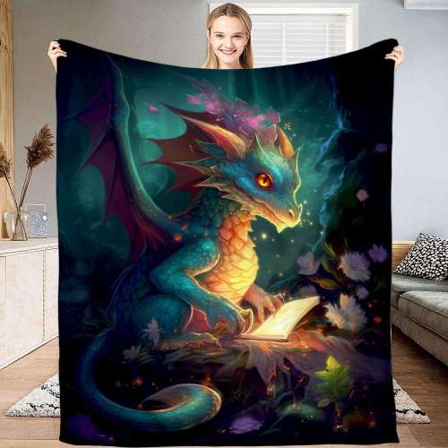 Baby Dragon Print Blanket