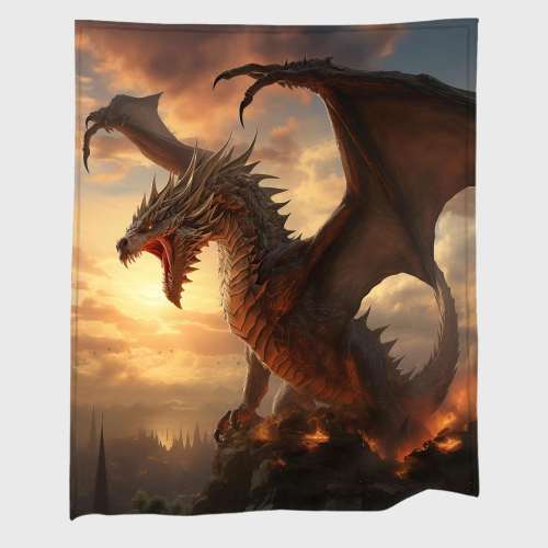Fire Dragon Print Blanket
