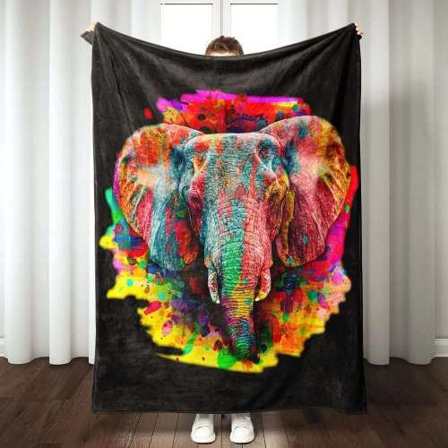 Colorful Elephant Blanket