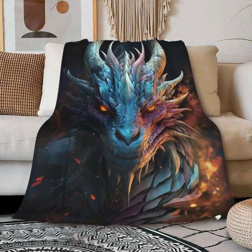Warm Dragon Face Blanket