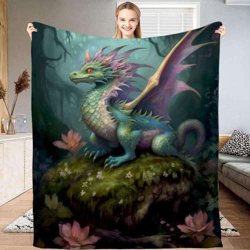 Cartoon Baby Dragon Blanket