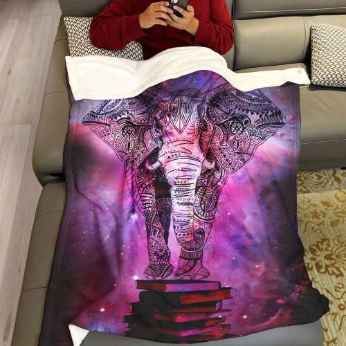 Purple Galaxy Elephant Blanket