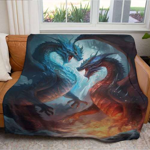 Fire Ice Dragon Blanket
