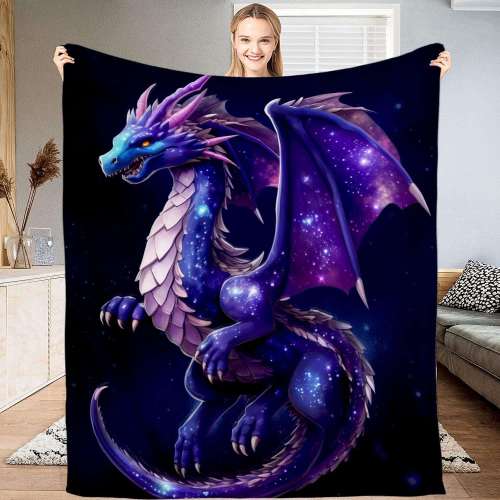 Cartoon Dragon Print Blanket