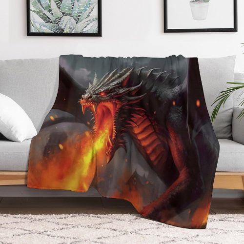 Flame Dragon Plush Blanket