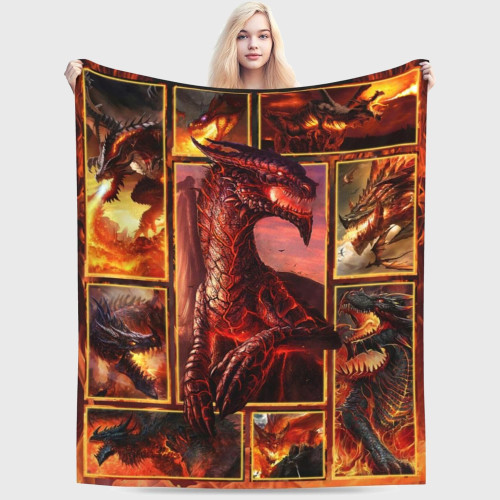 Fuzzy Fire Dragon Blanket