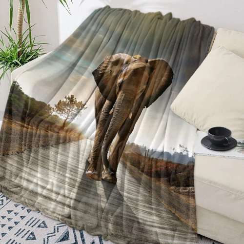 Wild Elephant Blanket