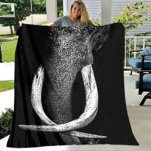 Black Elephant Graphic Blanket