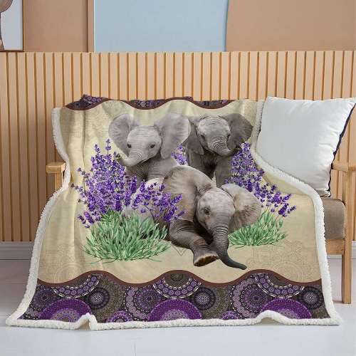 Flannel Baby Elephants Blanket