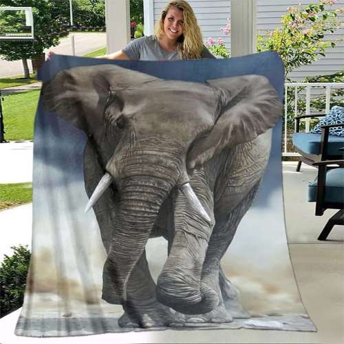 Flannel Elephant Blanket