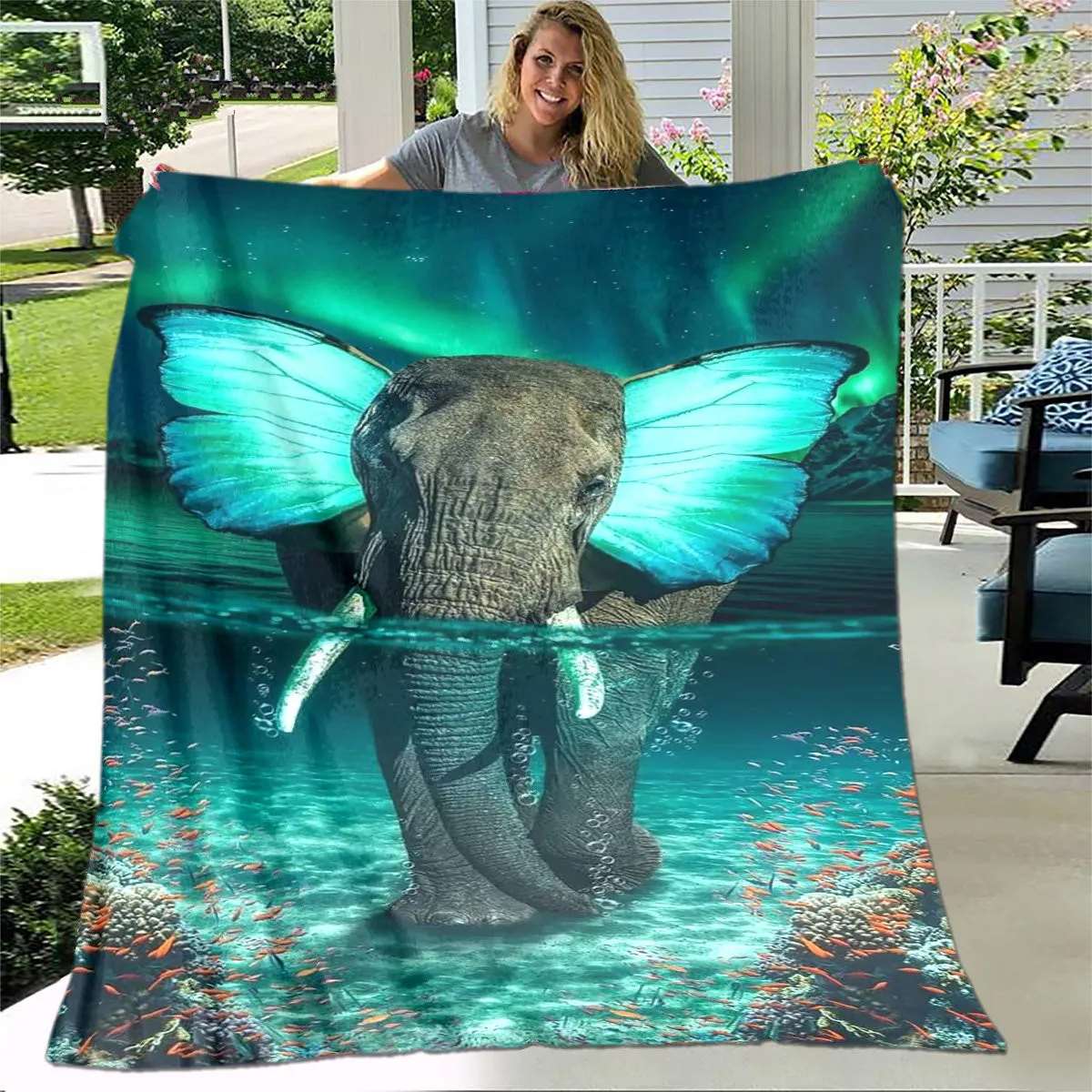 Elephant Art Blanket TheWildLifeJewelry