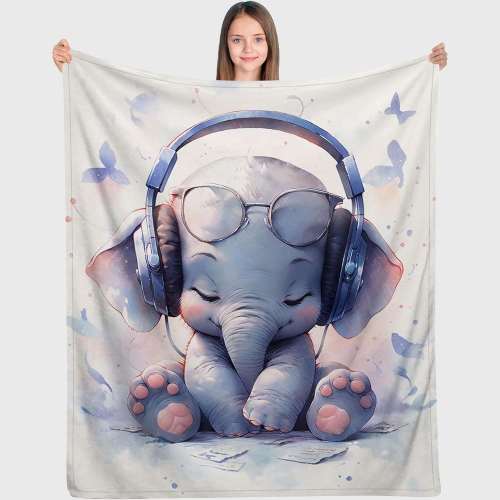 Cartoon Elephant Blanket