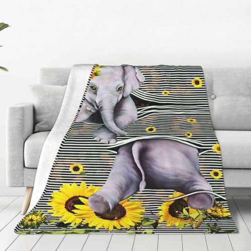 Striped Elephant Blanket