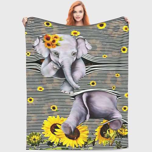 Striped Elephant Blanket