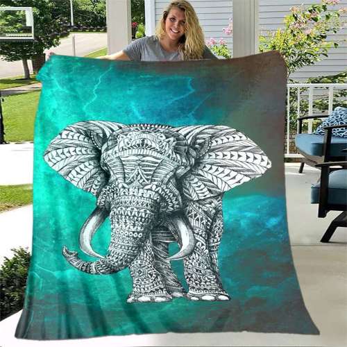 Green Elephant Blanket