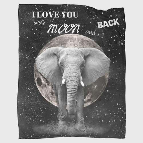 I Love You Mom Elephant Blanket