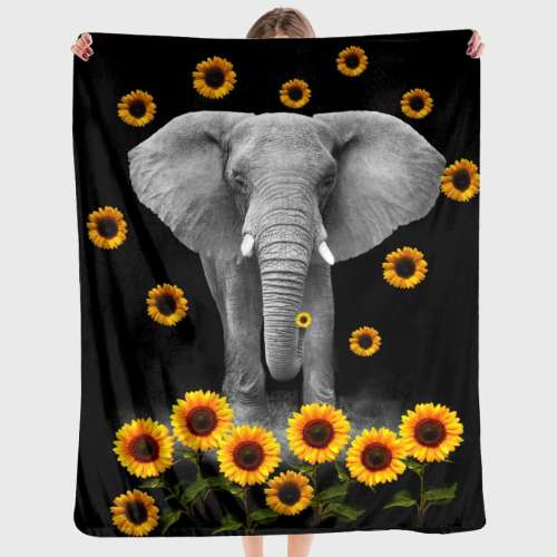 Sunflower Elephant Blanket