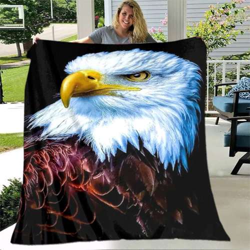 Black Bald Eagle Blanket
