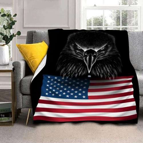 Eagle Flag Print Blanket