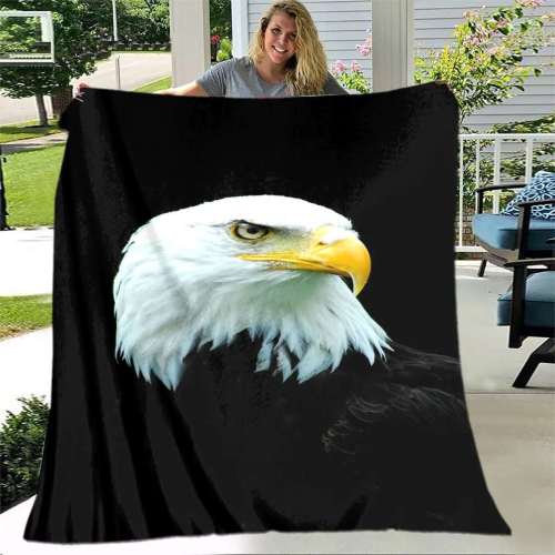 Black Bald Eagle Blanket