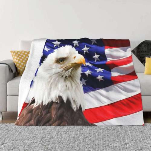 Eagle And Flag Blanket