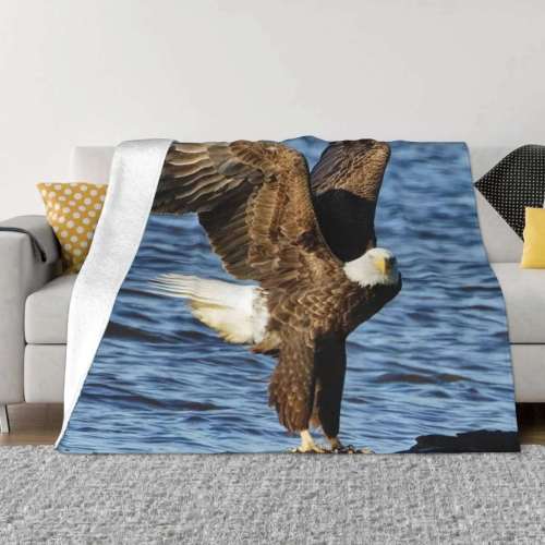 Warm Eagle Print Blanket